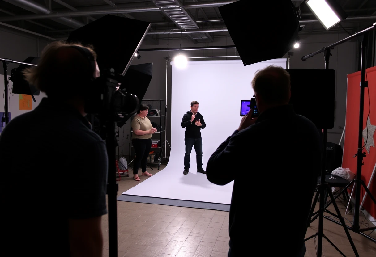 Behind the scenes of a photoshoot